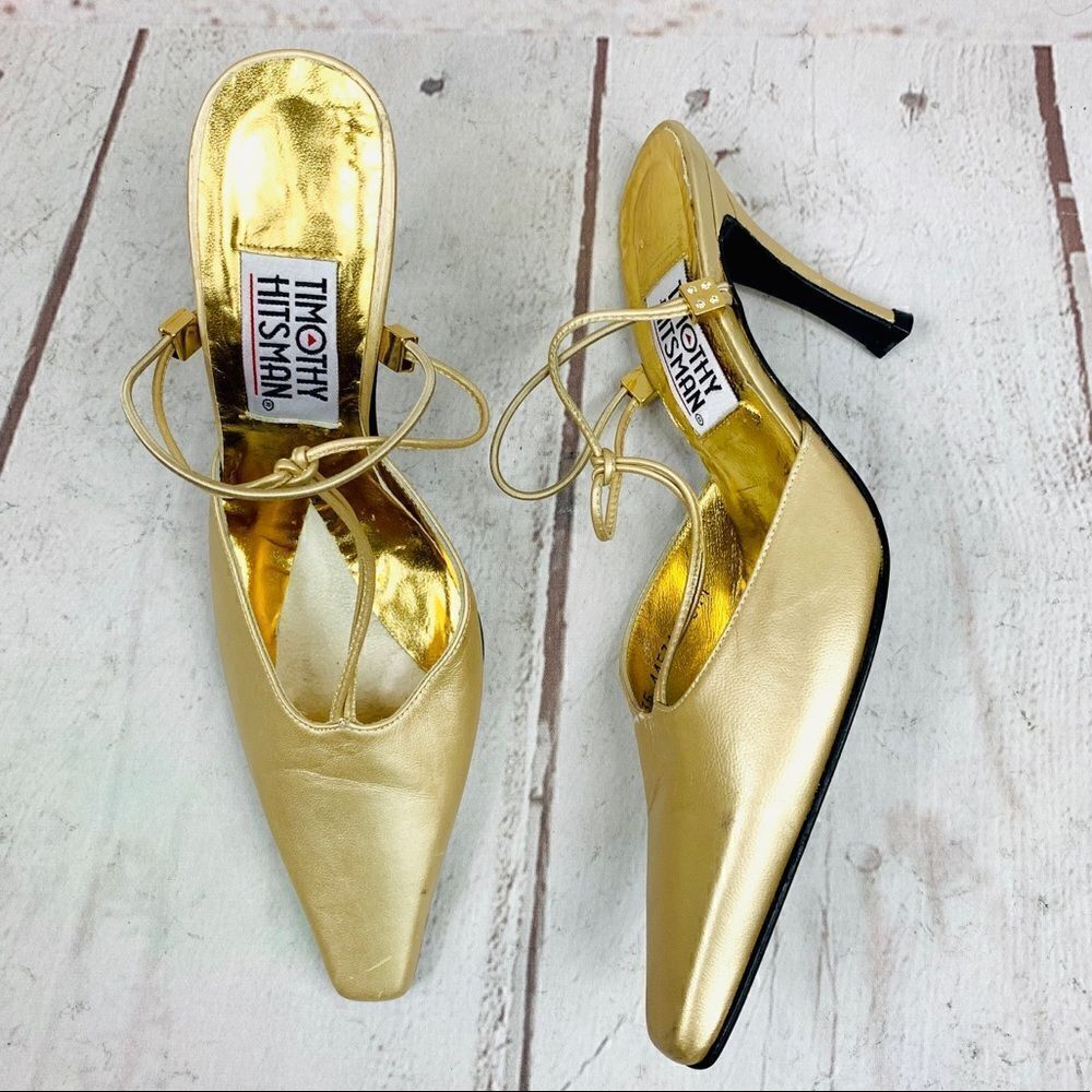Timothy Hitsman | gold heel mules 6.5